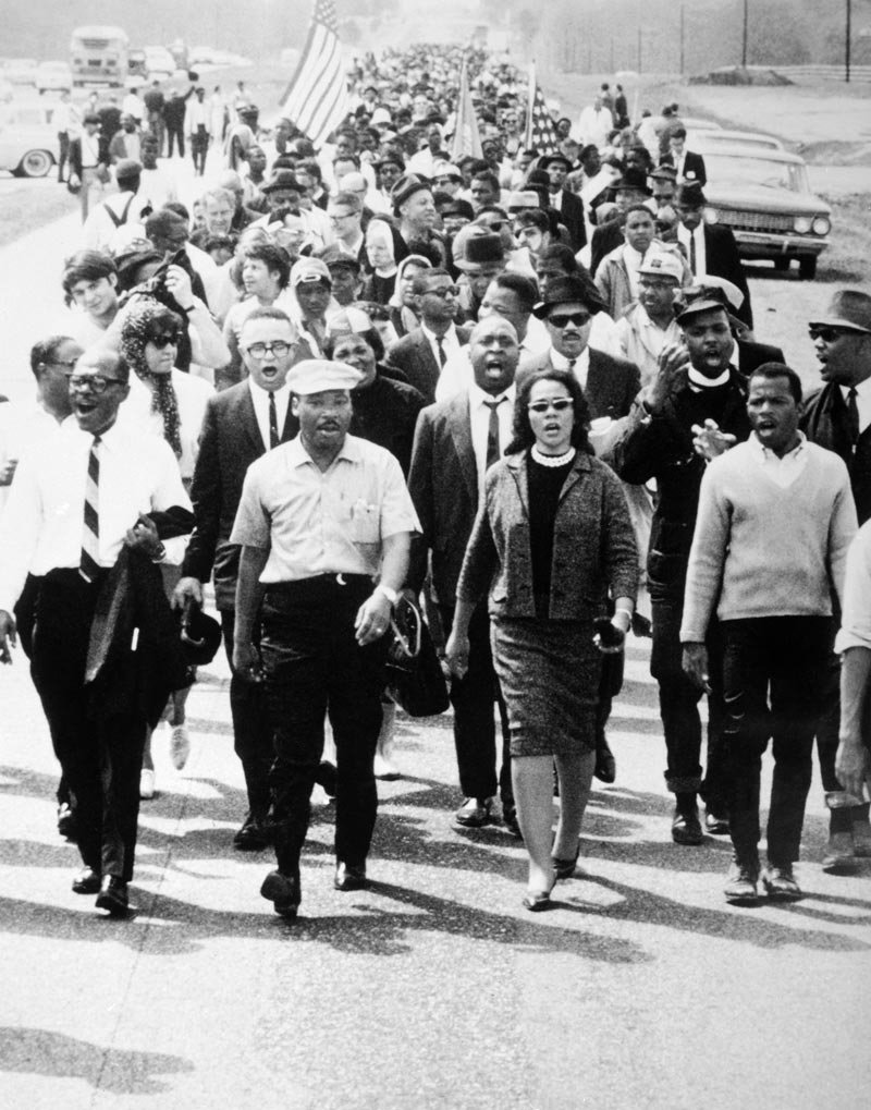 Martin Luther King And Wife Marching